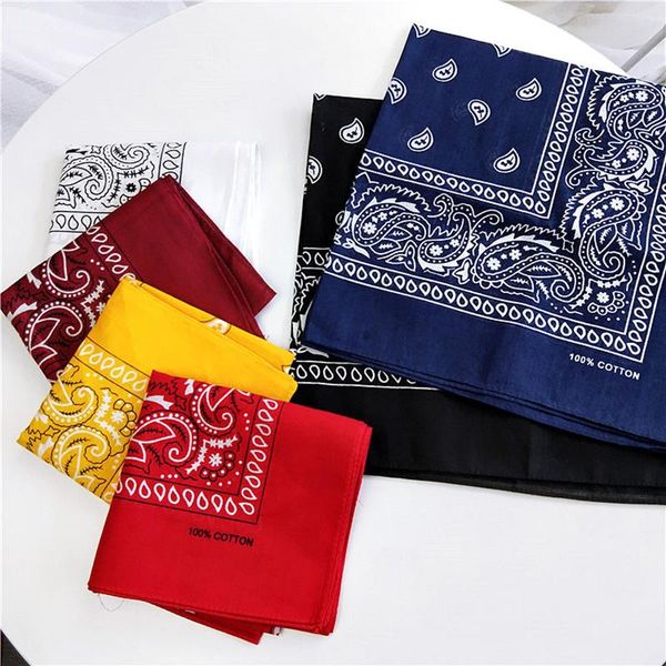 

hip hop print scarf women men fashion square scarf bandana small neckerchief 2020 soft cotton cashew head scarf wristband qylxca, Black