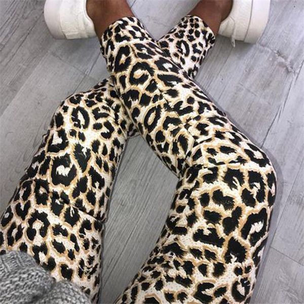 

fashion casual women skinny leopard snake animal print high waist stretchy leggings drop shipping good quality, Black