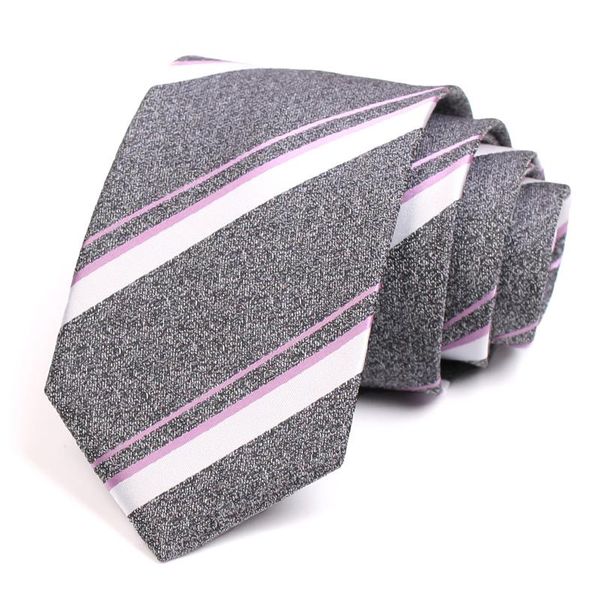 

bow ties arrivals men's tie classic grey stripe 7cm for men business suit work necktie cravat wedding party gift, Black;gray