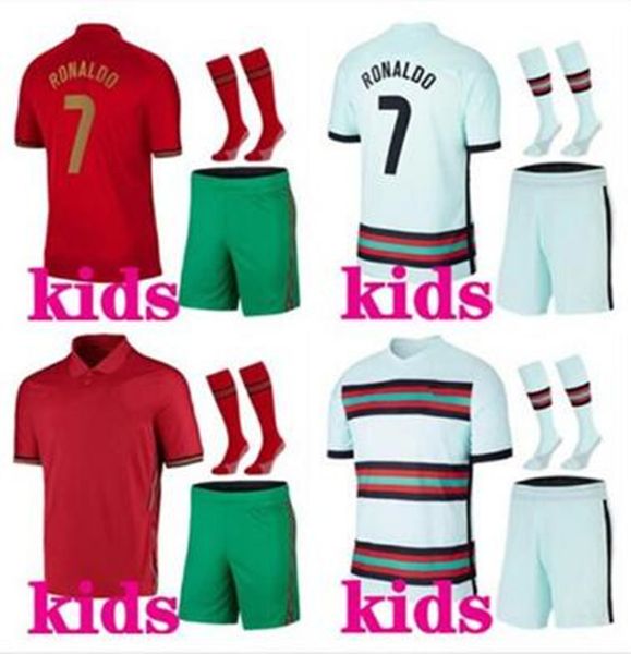

portugal kids ronaldo soccer jersey joao felix neves po bernardo rtugal cancelo ruben jerseys away white 20 21 football shirt, Black