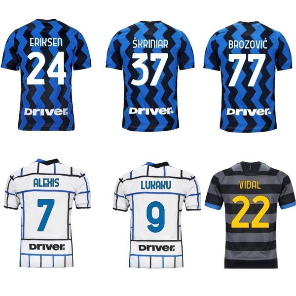 

maillot foot 20 21 jersey de vrij lautaro keita balde lukaku alexis football shirts home soccer kids men uniforms, Black;yellow