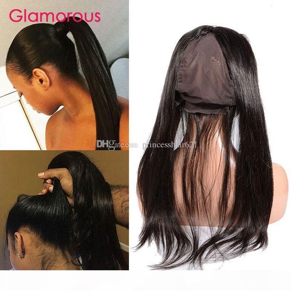 

гламурные straight человеческих волос кружева фронтальная 360 закрытие 8-20inches перуанский индийский малазийский бразильский 360 lace диап, Black;brown