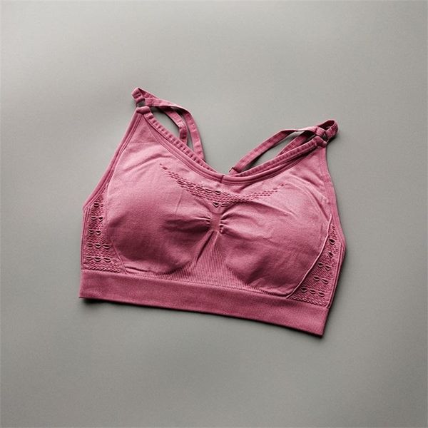 

women sport bra two slings backless hollow yoga halter push up shockproof female sport bras workout sqcqsy