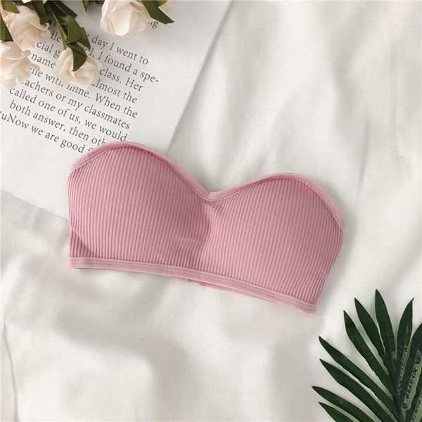 

gym clothing girl color invisible shoulder strap tube lingerie comfortable anti-glare underwear fashion thread beauty back, White;black