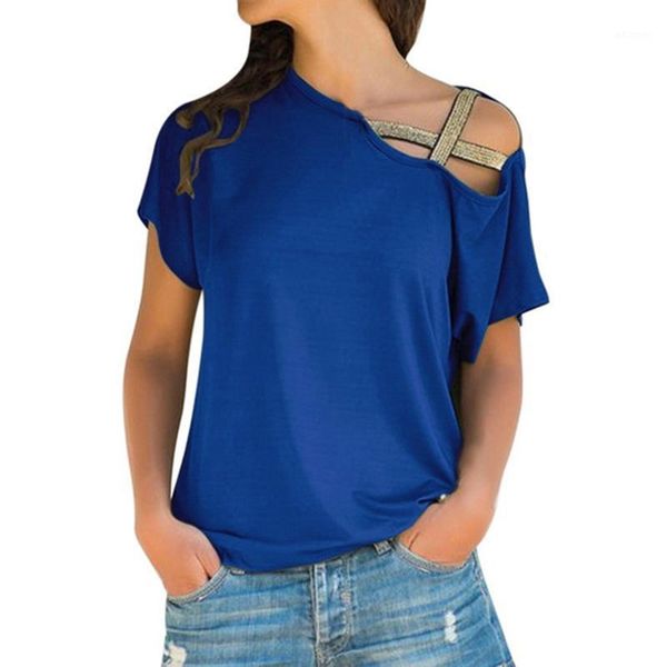 

one shoulder women t-shirt short sleeve skew neck black t shirt 2019 summer casual streetwear ladies plus size 5xl t shirts1, White