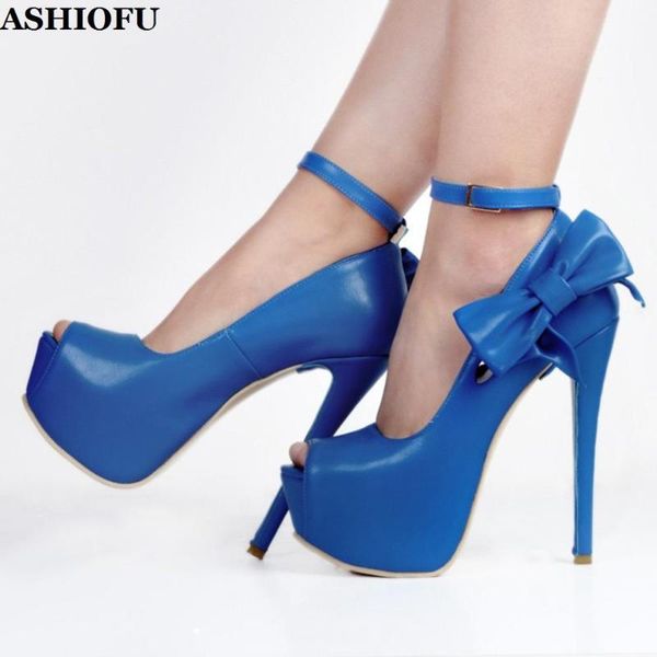 

ashiofu handmade new ladies sky-пятка насосы бабочки-узлы пипа-носок партии ботинок платья сексуальных платформ выпускной вечер мода обувь, Black
