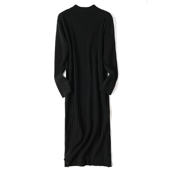 

2021 new turtleneck thick knit autumn winter sweater dress women pulover long straight dresses warm bodycon robe vestidos 78wu, Black;gray
