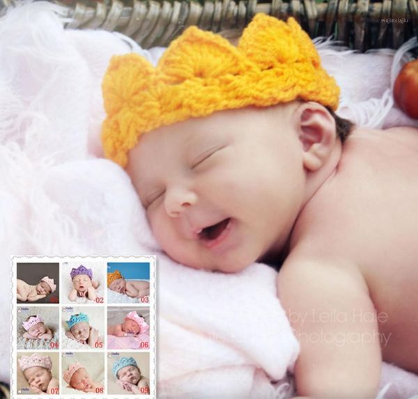 

hair accessories crown crocheted baby pography props cute hat soft cap headband crochet neonatal headdress1, Slivery;white