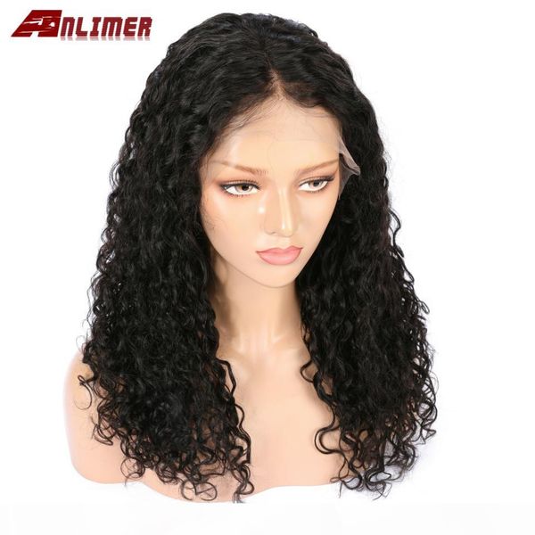 

deep wave 13x6 deep part lace front human hair wigs 150 180 density pre plucked brazilian human hair wigs, Black