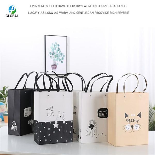 

d&p 100pcs shopping packing party paper hand gift bag wedding gift bags birthday party paper business bag tote can be customized