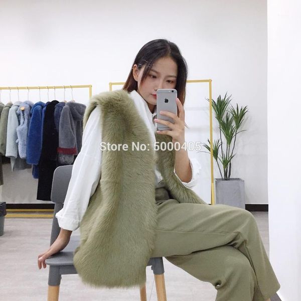 

au1051 spring green winter vest lovely girl fashion show vest tuscany luxury wholesale sleeveless sheep1, Black