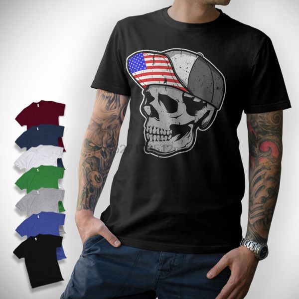 

skull cap t-shirt - usa biker rod v8 totenkopf flagge amerika flag s - xxl sport hooded sweatshirt hoodie