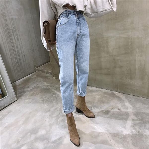 

jeans streetwear denim pants trousers slouchy jeans femme woman casual harem, Blue