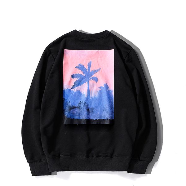 

men trendy hoodies 20fw coconut trees pattern casual pure color tree letter pattern print mens streetwear ins tiktok pullover sweatshirts