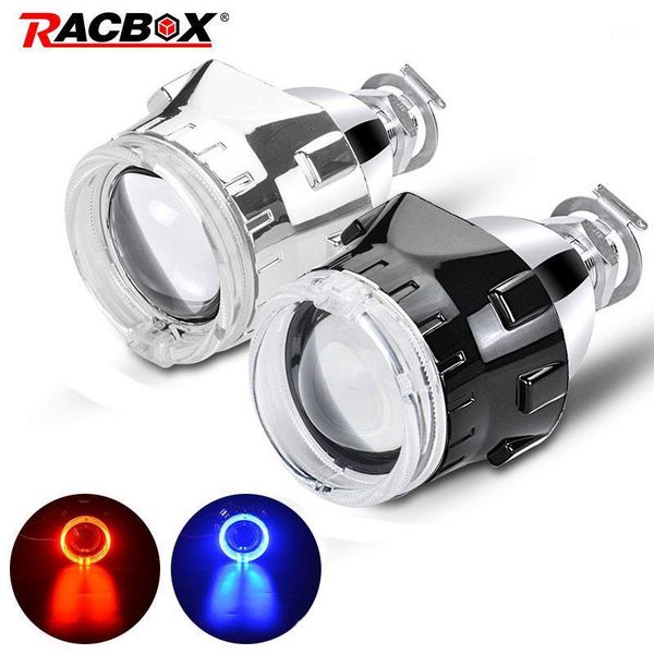 

other lighting system 2.5 inch lhd / rhd bi xenon projector lens with sliver black mask led angel eyes for h7 h4 socket headlights use h1 hi