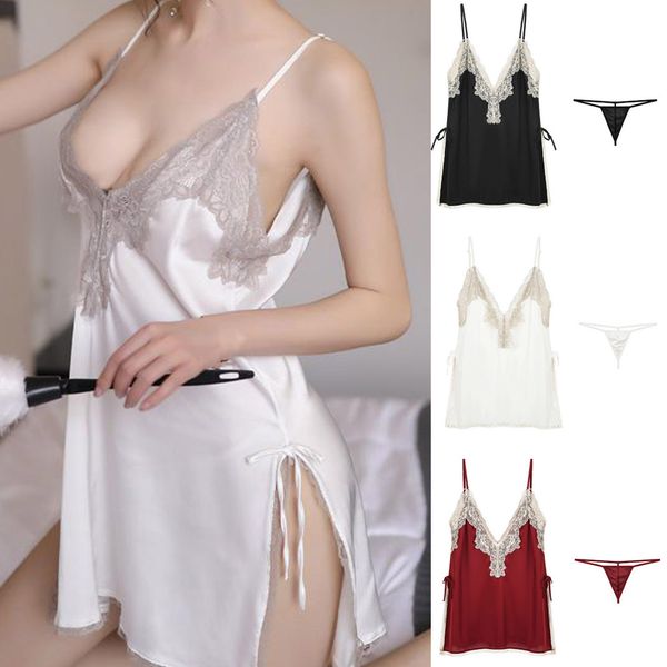 

erotic lingerie maid lace perspective pajamas temptation set erotica women's clothing underwea, Black;white