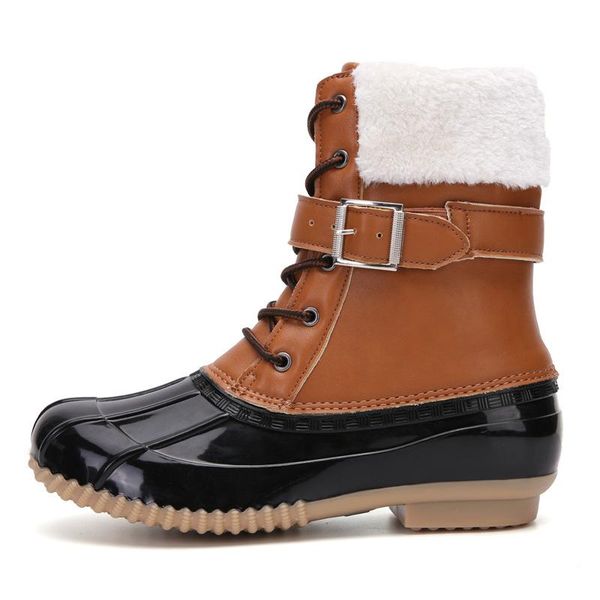

winter outdoor plus-size 42 women boots plush non-slip, high-thermal snowshoes waterproof rain boots, Black