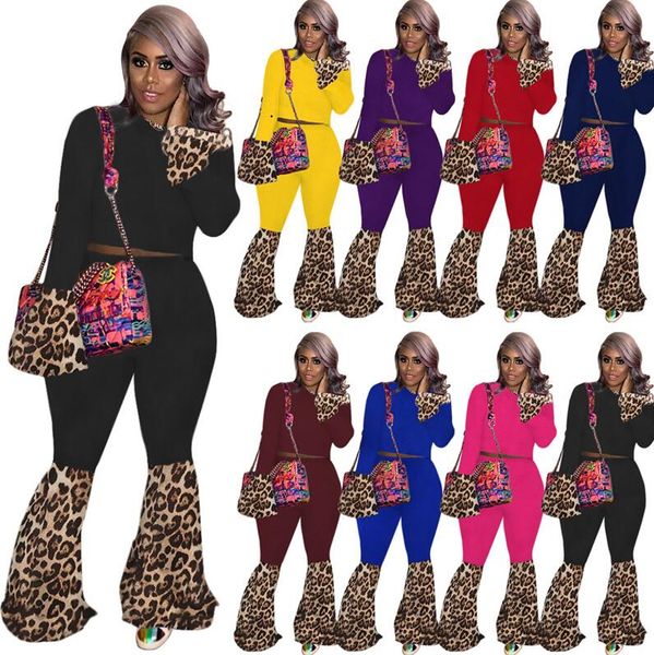 

women designer tracksuit leopard patchwork long sleeve crop pullover leggings pants two piece clothing sets sport casual outfits g10609, White