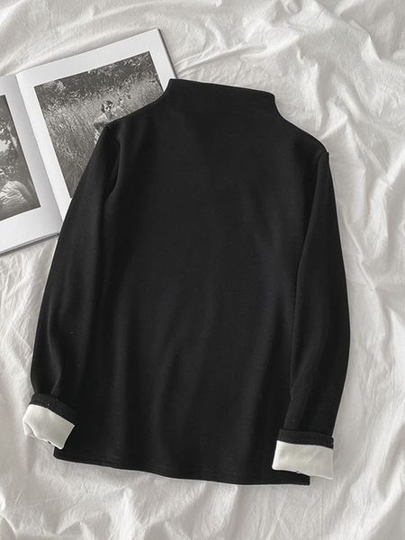 

half 2021 turtleneck soft fur coat for fall and winter women wear new women's the versatile t-shirt owih, White