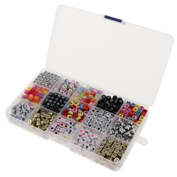 

1100pcs colorful acrylic letters numbers beads for jewelry making kids craft