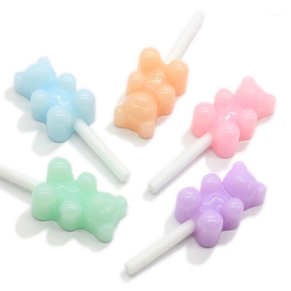 

20/50pcs cute animal bear lollipop candy flatback resin cabochons crafts for earring pendant diy craft making1