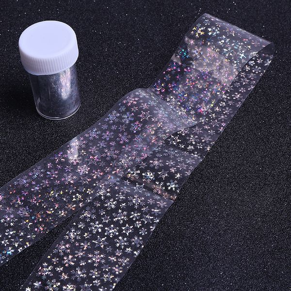 

newtransfer silver stickers glitter 3d foil new4*100cm/roll christmas snowflakes nail art decals designer manicure decoration 7