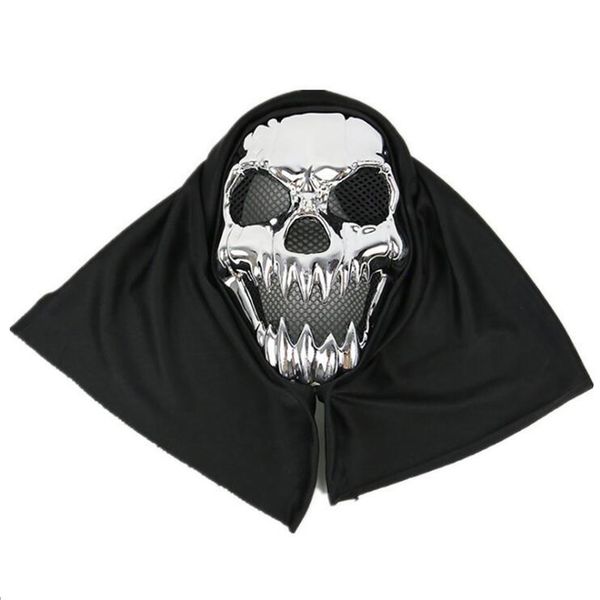 

newscarf cosplay horror silver skull mask head full face helmet halloween party costume props