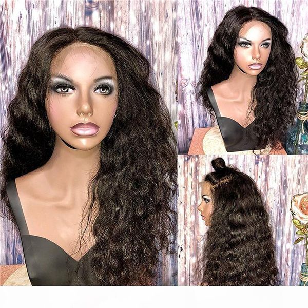 

fashion shop products new arrival human hair full front lace wavy wigs glueless deep wave long for women, Black;brown