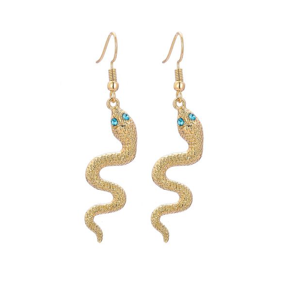 

смешные золото змей серьга для женщин синего rhinestone змея серьга мода weird rock заявление серьги оборванной punk ювелирных изделия jllnl, Golden
