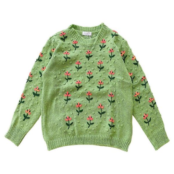 

2021 new sweater women's embroidered floral knitted textile fabrics great size warm winter jumpers p1903 xxso, White;black