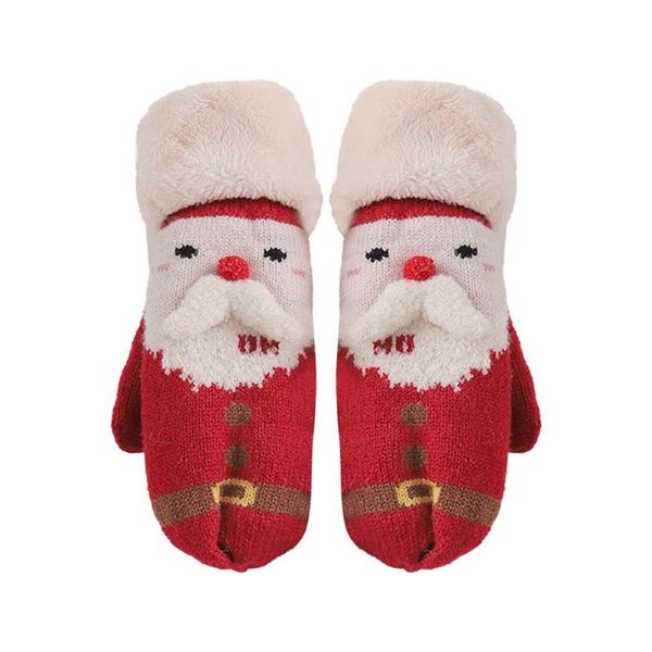 

five fingers gloves winter christmas children full finger warm cotton lovely mittens knitted for students gift thicken fashion 2021 glove, Blue;gray