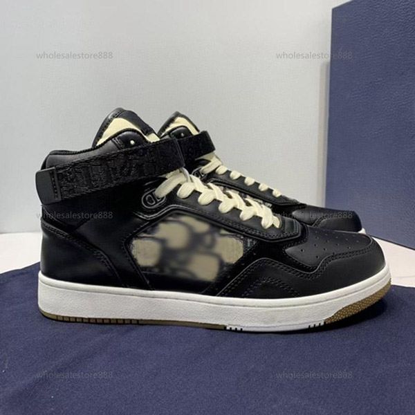 

2021 quality men b27 oblique casual shoes genuine leather sneakers women high runner trainers stylist shoes lowlaceup, Black