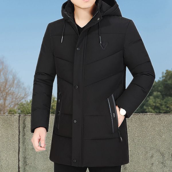 

middle aged and old men's cotton padded jacket in winter, Black