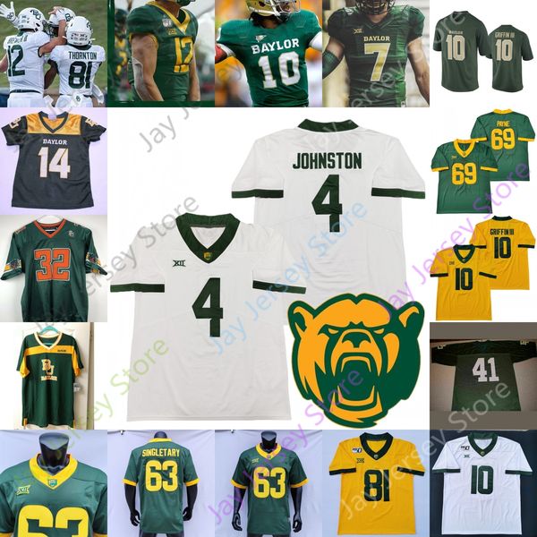 

custom 2020 baylor football jersey ncaa college jamycal hasty denzel mims tyquan thornton james lynch 11 gerry bohanon 90 tj franklin, Black;red