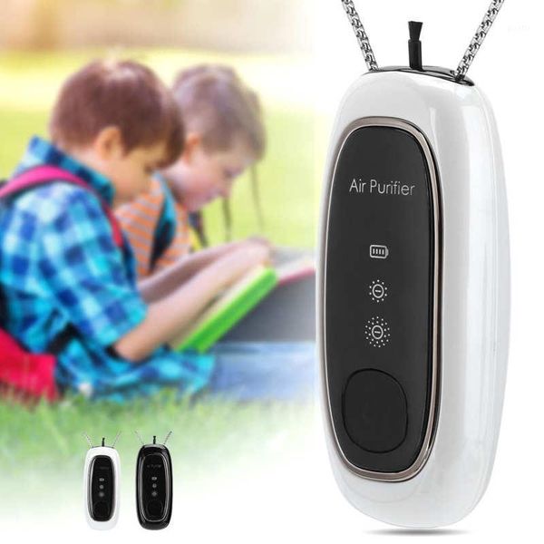 

usb charging air purifier wearable smoke freshener portable necklace anion smell cleaner for home office1