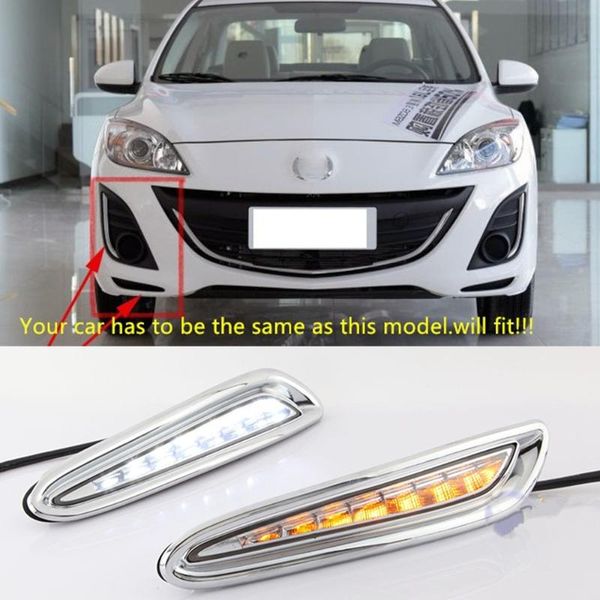 

car flashing 1set drl for 3 3 2010 2011 2012 2013 led drl daytime running lights daylight fog light cover yellow blue