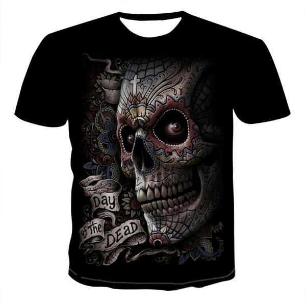 

mens skull punk style skull 3dt- men skull punisher 3d print shirts anime humor harajuku men clothing