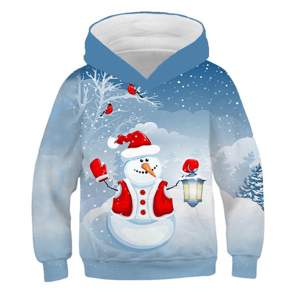 

sweatshirts for boys 4-14 years children's sweatshirt winter christmas tree girls kids costume boy clothes santa claus hoodies, Black