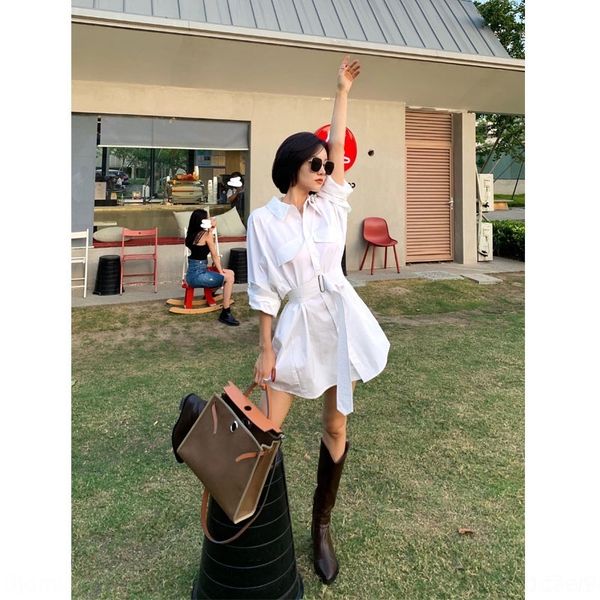 

yzjvl корейски wgsqq романтической юбки с belt2-полосной белого простых stylewomen платье кокетка fashion2020 платья высокого класс осенью р, Black;gray