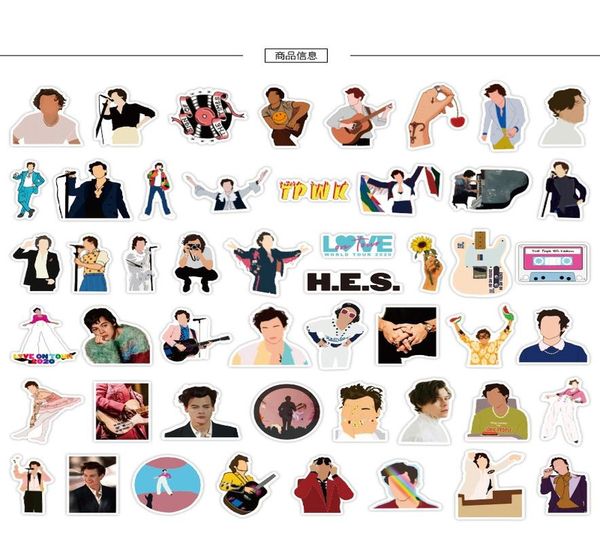 

50pcs singer styles stickers skateboard scrapbook sticker pack guitar waterproof suitcase car stiker luggage motorcycle stickers bbyemo