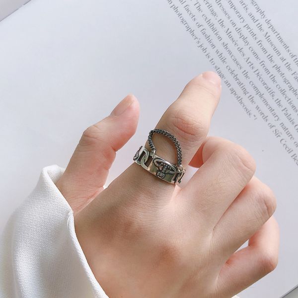 

925 sterling silver ring female gothic vintage resizable bague homme argent 925 vintage party anillos bizuteria 201112, Slivery;golden