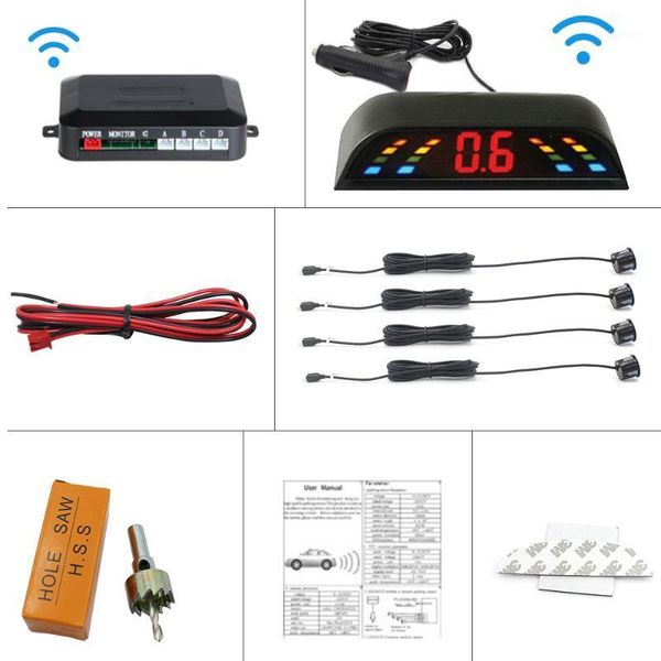 

new car wireless parking lot parktronic car blind sensor kit cigarette lighter charging led display detector auxiliary reversing1