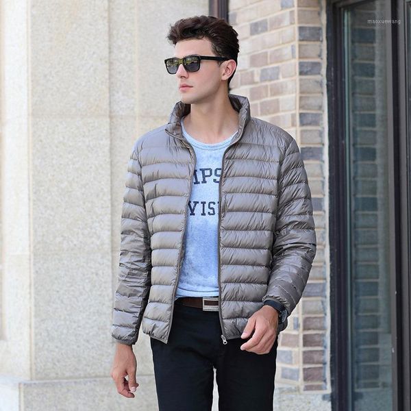 

tiaraka 2019 new men's warm jacket light thin 90% white duck down jacket men parka casual outer coat doudoune homme1, Black