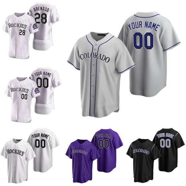 

custom 2021 colorado 28 nolan arenado 19 charlie blackmon 21 kyle and 24 ryan mcmahon 43 sam hilliard 45 scott oberg baseball jersey, Blue;black