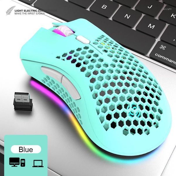 

alloyseed bm600 2.4ghz wireless mouse 1600dpi adjustable rgb backlit honeycomb usb optical gaming mouse gamer mice for lappc1