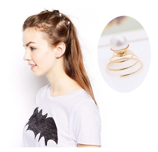 

pearl star hair clips alloy girl women hairgrip for bridal hair accessories fashion jewelry solid screw clamp, Black;brown