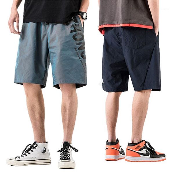 

men casual baggy shorts letter printed straight knee length short trousers summer beach shorts 5xl1, White;black