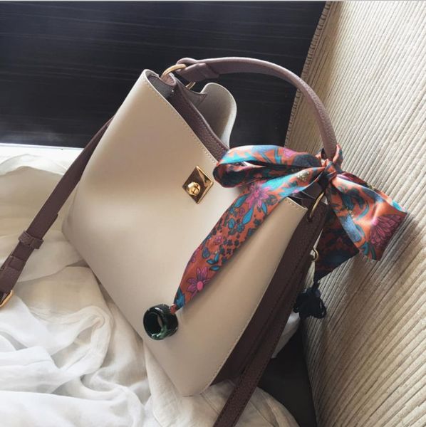 

Designer Luxury Handbags Purses Contrast Color Bucket Bag New Designer Bags Large Capacity Simple Messenger Shoulder Bag