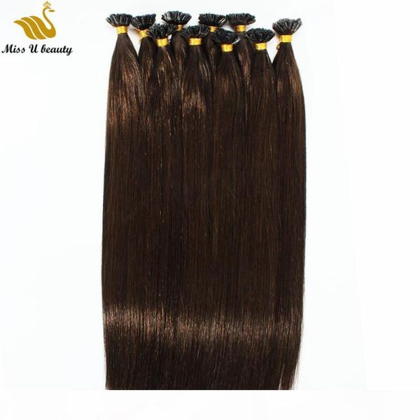 

cuticle aligned human hair extensions u tip pre-bonded nail hair silky straight human hair bundles 100 strands a pack 12-28inch, Black