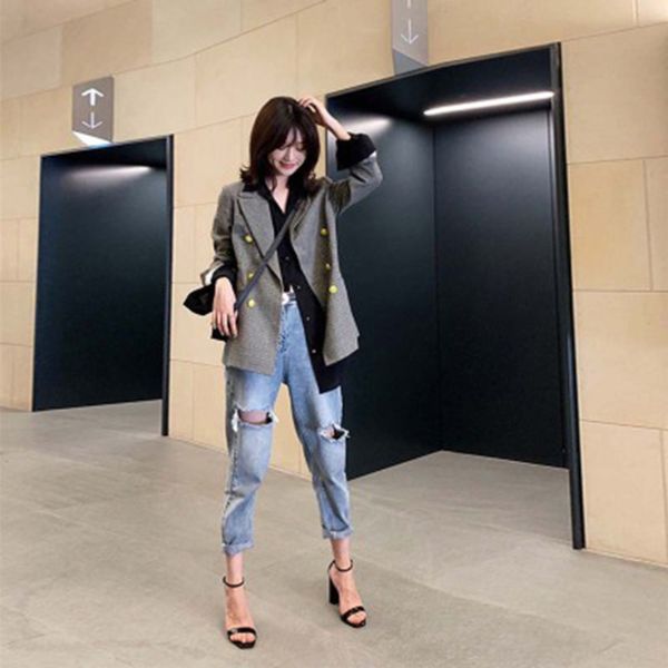 

9f5mh fall 2020 western women's new pants age-reducing hepburn style light wide wide sister pants mature royal leg wide-leg style fashi, Gray